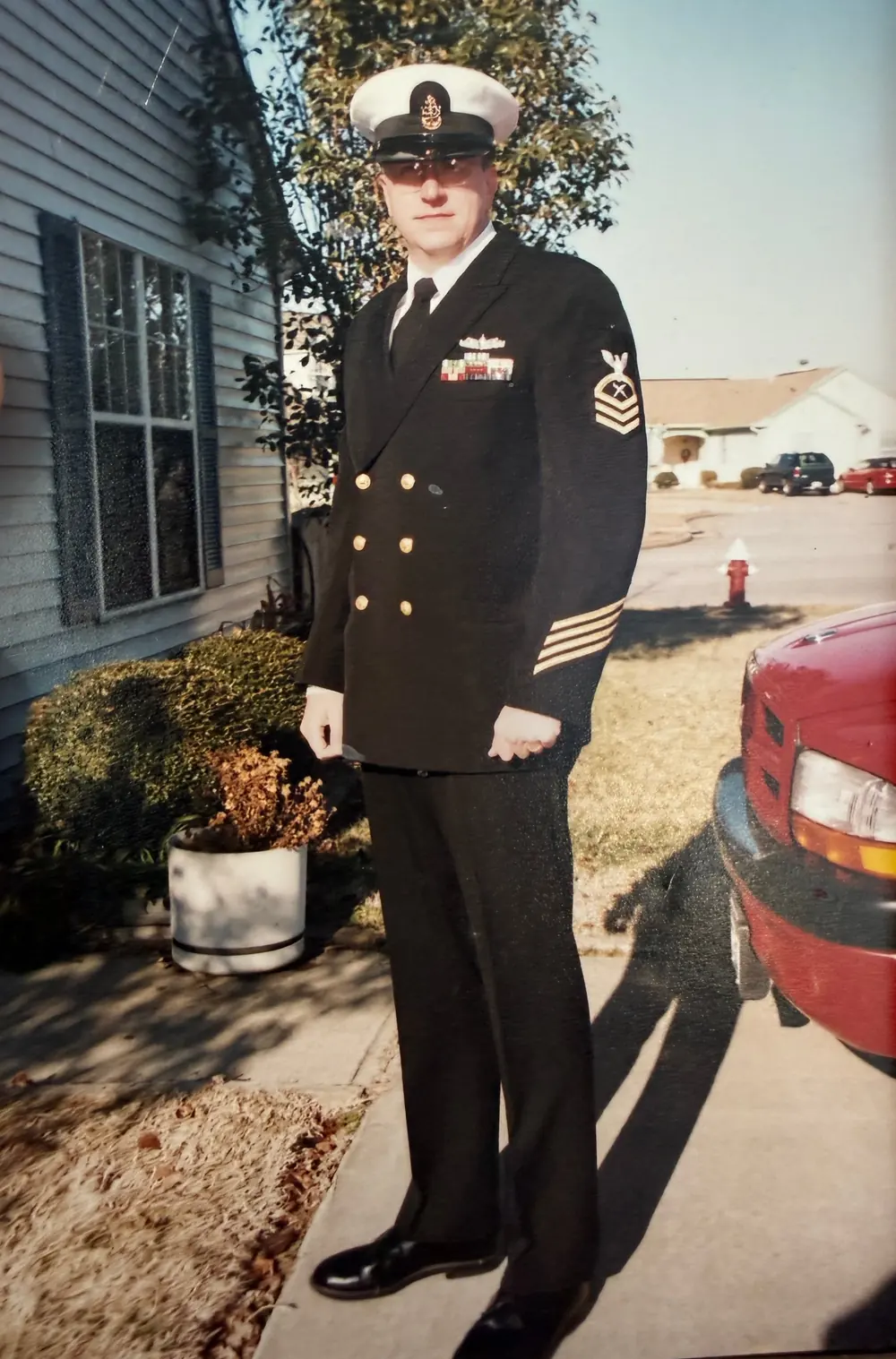 Jeff in Navy dress blues as a Chief Petty Officer